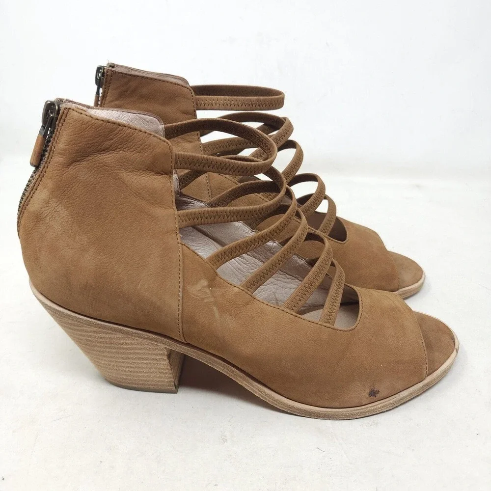 Eileen Fisher Womens Heels James Sienna Nubuck Leather Strappy Sandal Shoes 10